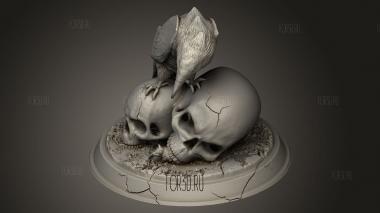 Ворон с черепами,Лорд Лилапауза 3d stl модель для ЧПУ
