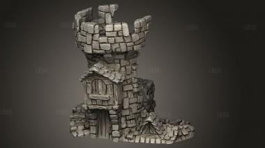 Разрушенная Башня 3d stl модель для ЧПУ