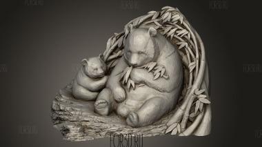 Песчаная скульптура Скульптура гигантских Панд 3d stl модель для ЧПУ