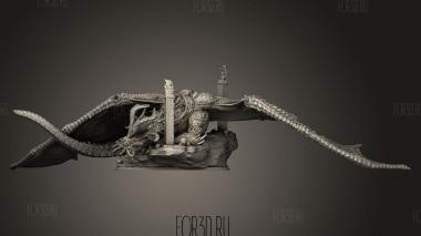 Сонный Дракон Спит 3d stl модель для ЧПУ
