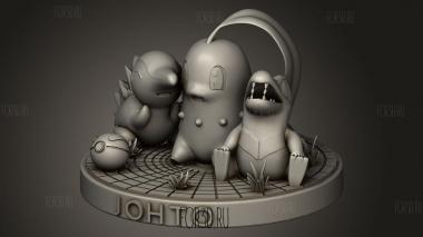 Начинающие покемоны из регионов Pokemon 3d stl модель для ЧПУ
