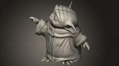 Ребенок бэби йода с ногами 3d stl модель для ЧПУ