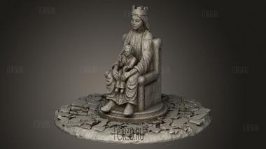 Поверните стойку Мадонна с Младенцем 3d stl модель для ЧПУ