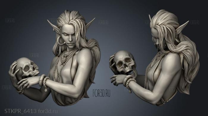 Laedria the Necromancer 3d stl for CNC