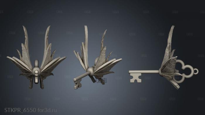 Xmas keys Winged key 3d stl for CNC