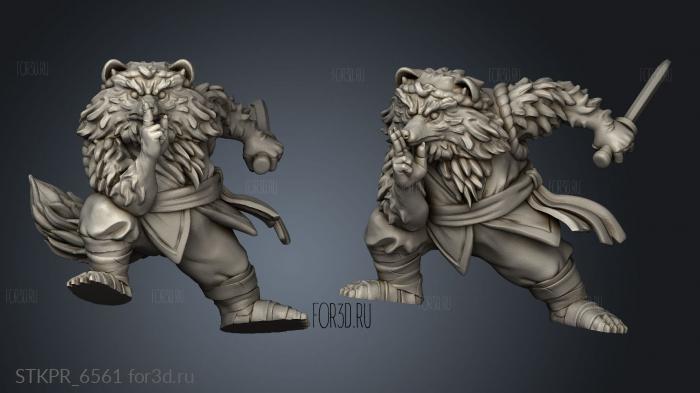 Yokai Tanuki with Sword 3d stl for CNC