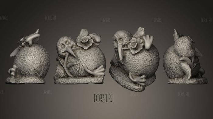 3D ned Kiwi Bird Figurine 3D stl model for CNC