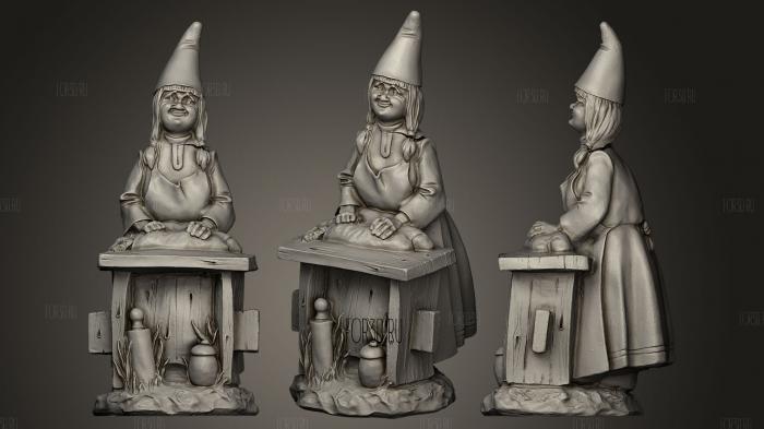 Garden Dwarf stl model for CNC