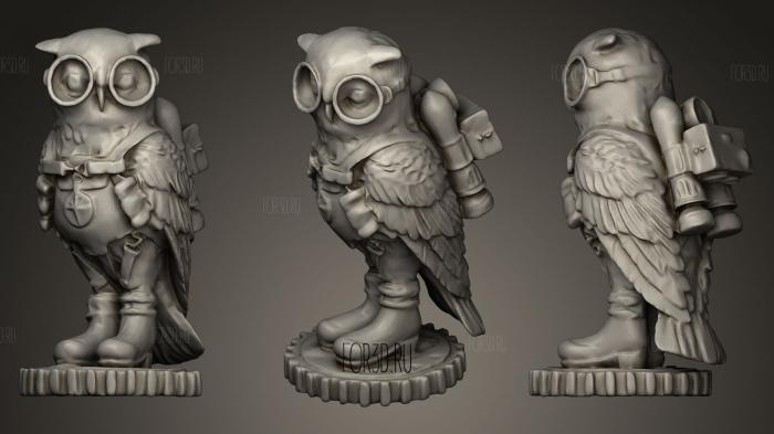 Jetpack Owl Figurine stl model for CNC