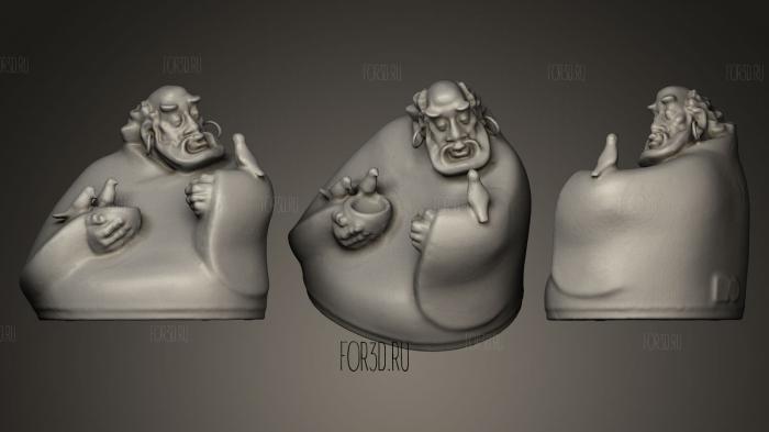 LI Ming Bodhidharma and the birds stl model for CNC