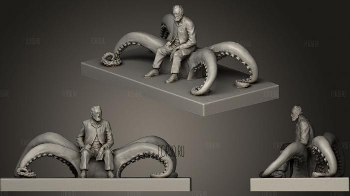 Sculpture of JULES VERNE Vigo Pontevedra stl model for CNC