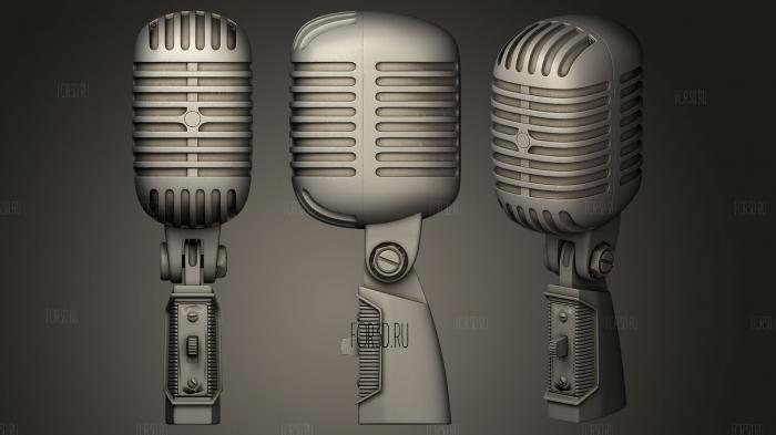 Shure 55 SH Series II Microphone stl model for CNC