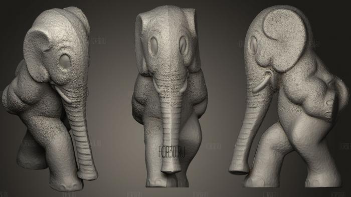 Small Elephant Blow Mold 3D stl model for CNC