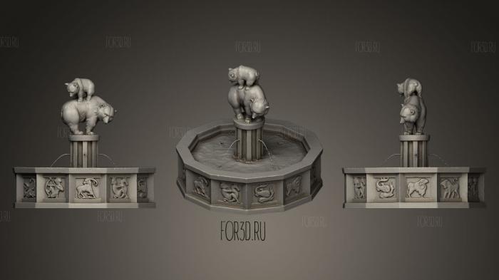 Zodiac fountain vulgo Brenbrunnen stl model for CNC