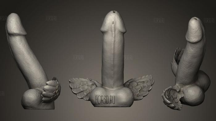 Wings Penis Sculpture from Pompei stl model for CNC