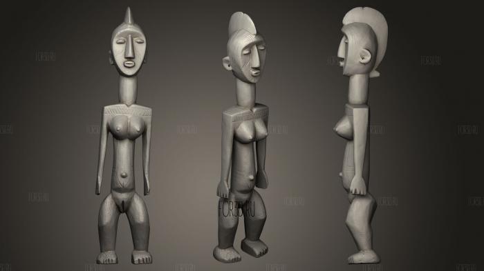 Wooden Female Figure stl model for CNC