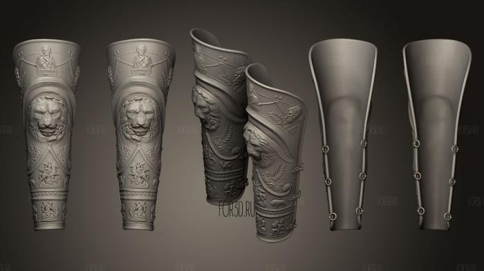 Gladiator legs armor stl model for CNC