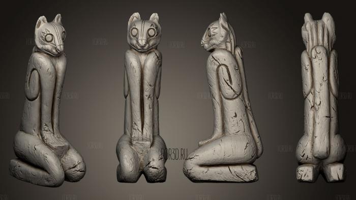 Key Marco Cat Statuette stl model for CNC