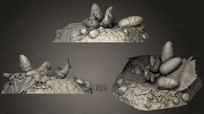 Dino Nest 28mm Miniature 3d stl модель для ЧПУ