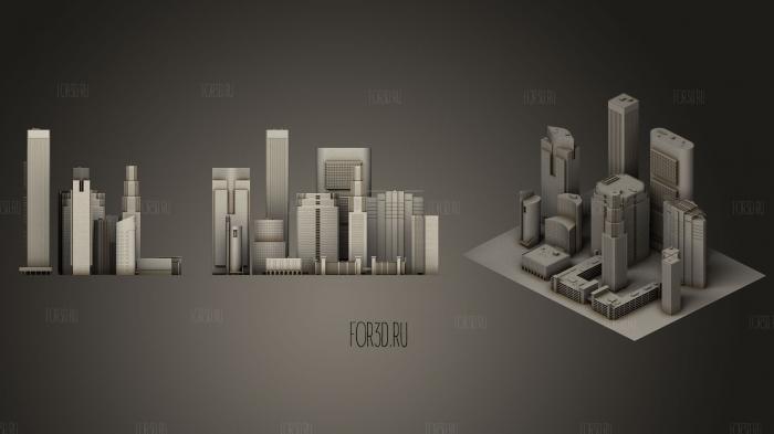 kyscrapers and Buildings 3d stl модель для ЧПУ