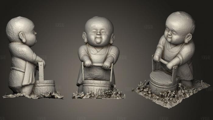 Small Buddhist boy statue Taiwan stl model for CNC
