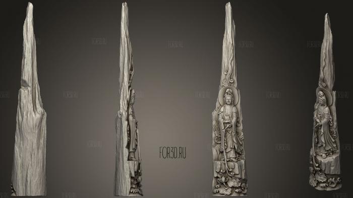 Статуя Гуаньинь, вырезанная из камня 3d stl модель для ЧПУ