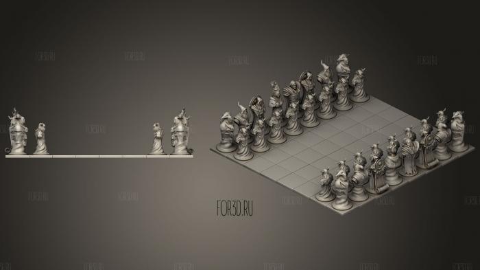 Radiant Heroes Dota 2 Chess Set stl model for CNC