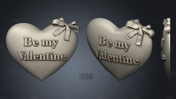 Будь моим сердечком на день святого Валентина вместе с корделлагком 3d stl модель для ЧПУ