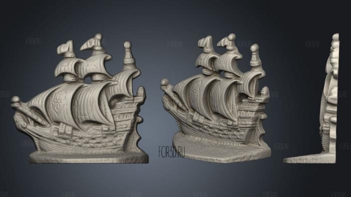 Board Game Piece From 3D Scan Of Cast Steel Ship stl model for CNC