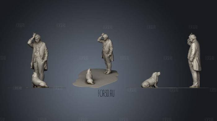 Коломбо со своей собакой 3d stl модель для ЧПУ