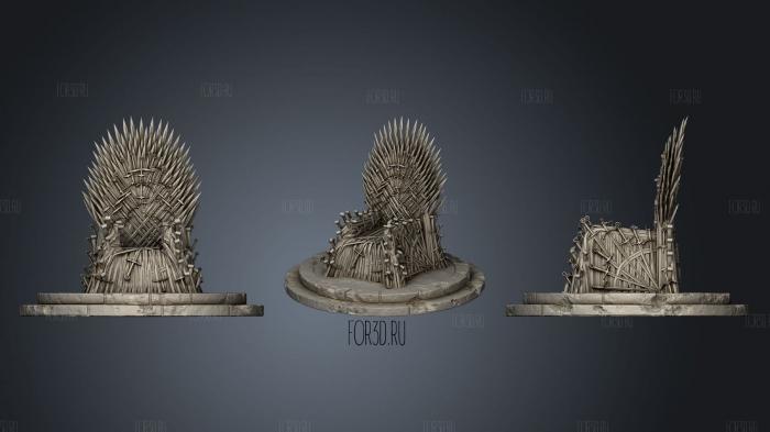 Iron Throne With Another Base stl model for CNC