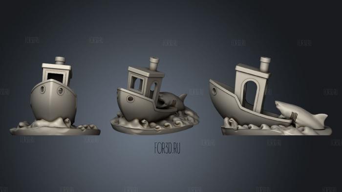 Jaws Benchy Fixed Resized stl model for CNC