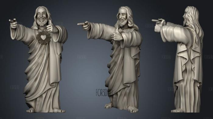 Jesus Funny (2) stl model for CNC