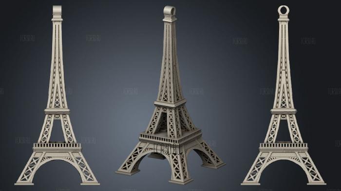 Keychain Eiffel Tower GK solid fix stl model for CNC