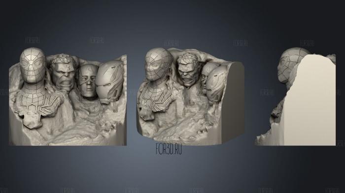 Marvel s Mount Rushmore stl model for CNC