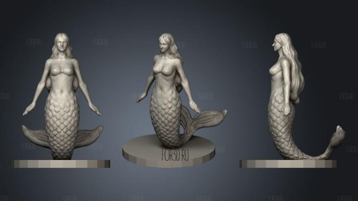 Mermaid Plus Base stl model for CNC