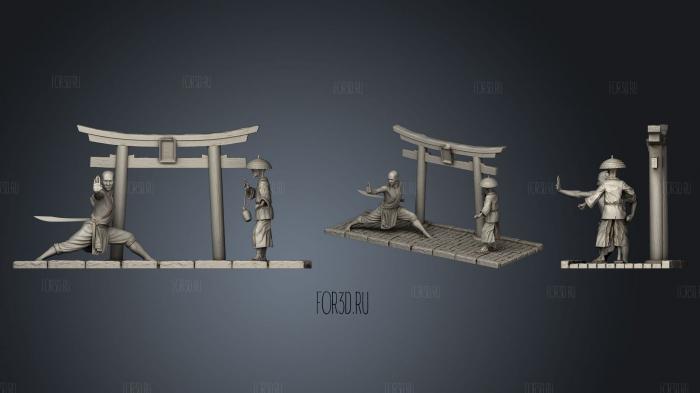 Monk diorama stl model for CNC