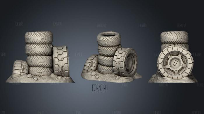 Nuclear Wasteland Tires stl model for CNC