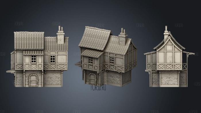 Pirate House Small stl model for CNC