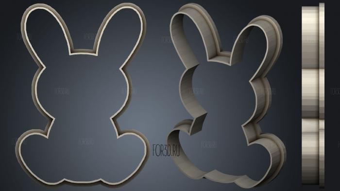 Rabbit and carrot cookie cutter stl model for CNC