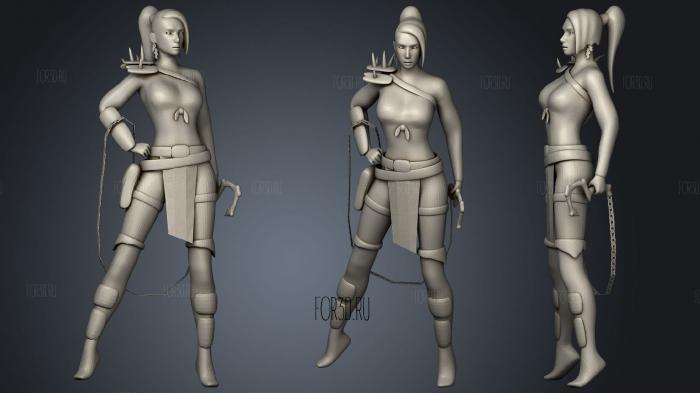 Raider queen stl model for CNC