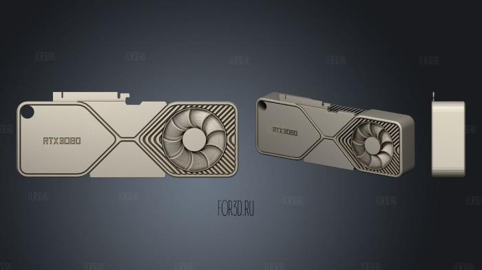 Rtx 3080 keychain stl model for CNC