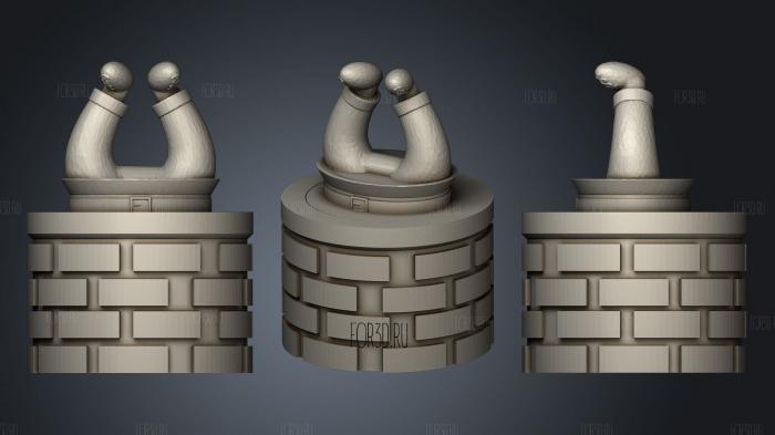 Santa Chimney Box stl model for CNC