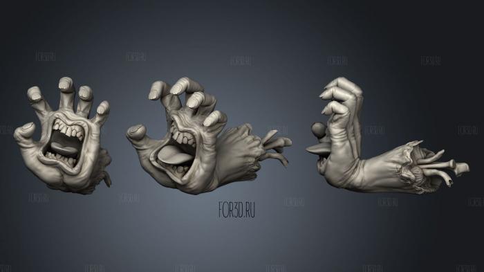 Screaming hand stl model for CNC