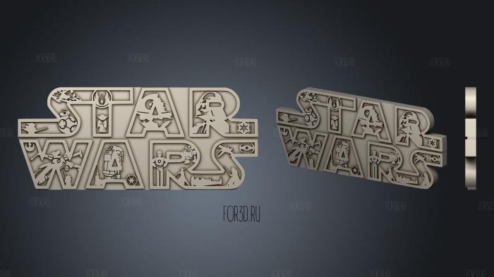 Star Wars Logo Mural stl model for CNC