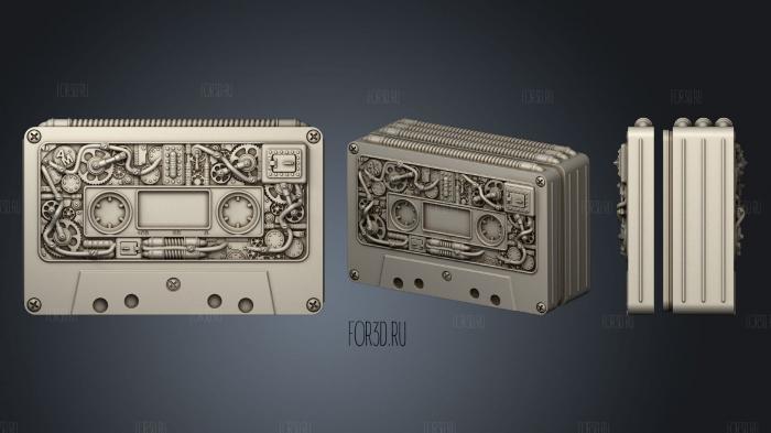 Steampunk audio cassette box stl model for CNC