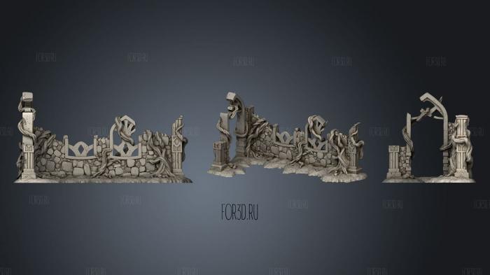 Tangleheart Forest Ruined Wall stl model for CNC