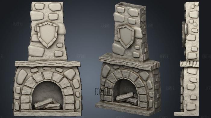 Tavern Fireplace stl model for CNC