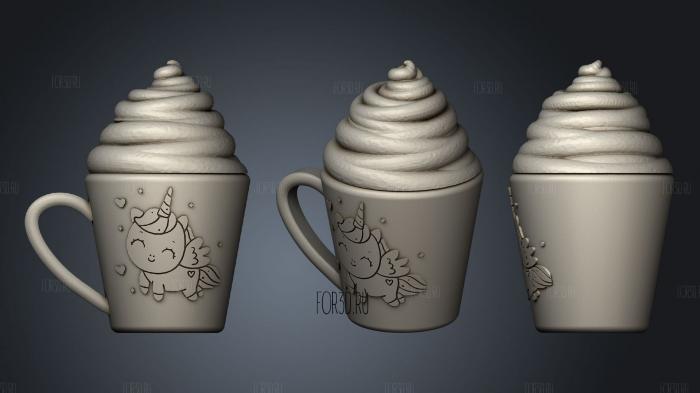 TAZA UNICORNIO HELADO stl model for CNC