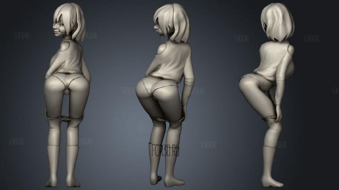 Tereza taking off the pants stl model for CNC